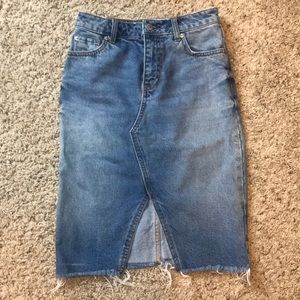 Midi denim skirt